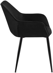 Sada 2 ks jedálenskej stoličky Luena látka - čierna