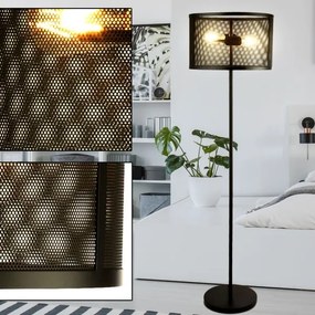 Searchlight EU2832-2BK - Stojacia lampa FISHNET 2xE27/60W/230V čierna