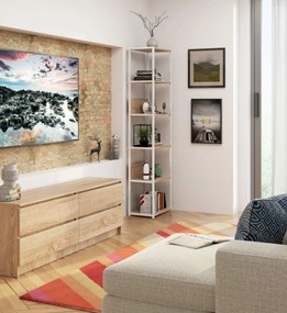Regál LOFT 50 cm bílý/dub sonoma