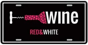 Ceduľa značka Wine - red and white