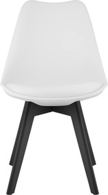 Set 4 stoličiek MARK biele / čierne nohy