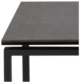 Súprava 3 čiernych konferenčných stolíkov so železným nohami Actona Katrine