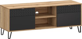 TV stolík, dub evoke/čierna, BENOL 2D