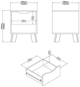 Biely/v prírodnej farbe nočný stolík Ikast – Tvilum