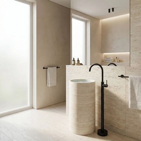 Rea Lungo, voľne stojaca umývadlová batéria, čierna matná, REA-B4302