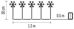 LED  Vianočná vonkajšia dekorácia 5xLED/3xAA IP44 vločky