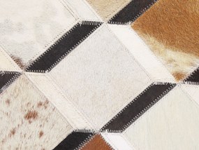 Kožený koberec 160 x 230 cm hnedá/béžová SERINOVA Beliani