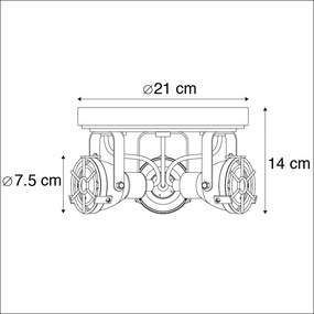 Inteligentné stropné svietidlo hrdzavo hnedé vrátane 3 WiFi GU10 - Sorra