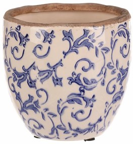 Keramický obal na kvetináč retro štýl, pr. 15 cm x 14 cm