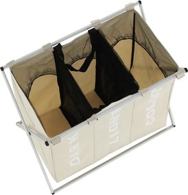 Kondela Látkový kôš na bielizeň, sivobéžová, LAUNDRY TYP 3