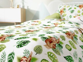 Bavlnené obliečky do postieľky LEŇOCHOD biele