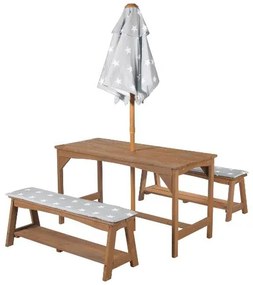 roba Detská sedacia súprava so slnečníkom (farby teakového dreva)  (100397119)