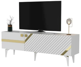 TV stolík/skrinka Tabivo (biela + zlatá) . Vlastná spoľahlivá doprava až k Vám domov. 1095314
