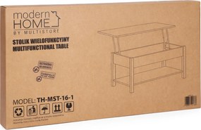 ModernHome Konferenčný stolík so zdvíhacou doskou 90 cm - ModernHome