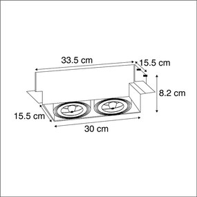 Sada 6 zapustených bodových svetiel biela nastaviteľná AR111 bezrámiková 2-svetlá - Oneon
