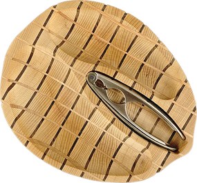 AMADEA Drevená miska mozaika v tvare orecha s luskáčikom, masívne drevo, 2 druhy drevín, 28x23x4,5 cm