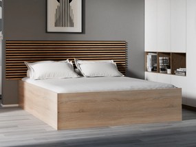 Posteľ BELLA 160 x 200 cm, dub sonoma Rošt: S latkovým roštom, Matrac: Matrac COCO MAXI 20 cm