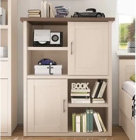 Komoda s regálom Luca, dub/bielená pínia%