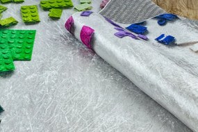 Detský koberec protišmykový BAMBINO 38480 kocky, sivý / žltý
