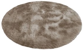 Béžový okrúhly shaggy koberec Ombre Rozmer: 200 cm