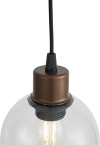 Moderné závesné svietidlo bronzové s čírym sklom pre 1-fázový koľajnicový systém - Iconic Lava