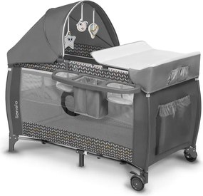 Lionelo - Cestovná postieľka SVEN PLUS sivá