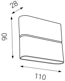 LED2 - LED Vonkajšie nástenné svietidlo FLAT 2xLED/3W/230V antracit IP54