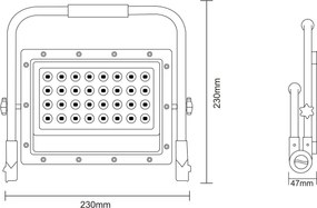 LED reflektor so stojanom LED/50W/230V 5000K IP65 oranžový
