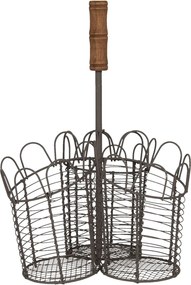 Drôtený košík na kvetiny / príbory Filaire - 23 * 14 * 34 cm