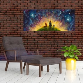Obraz - Malý princ a líška (120x50 cm)