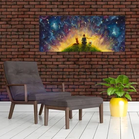 Obraz - Malý princ a líška (120x50 cm)