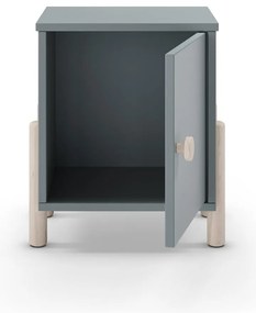 Detský nočný stolík sivozelený z borovicového dreva Enola – Marckeric