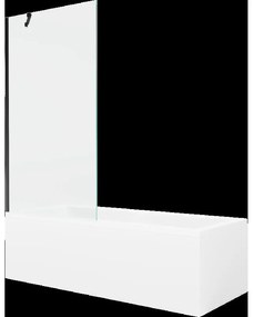 Mexen Cubik obdĺžniková vaňa 150 x 70 cm s obkladom a 1-krídlovou sprchovou zástenou 90 cm, Transparentné, Čierna - 550315070X95