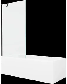 Mexen Cubik obdĺžniková vaňa 150 x 70 cm s obkladom a 1-krídlovou sprchovou zástenou 90 cm, Transparentné, Čierna - 550315070X95