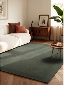 Tmavozelený ručne tkaný koberec s prímesou vlny 80x150 cm Kari – Villeroy&amp;Boch