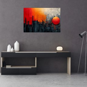 Obraz - Abstraktná maľba mesta (90x60 cm)