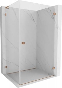 Mexen Lunar-B L pravý výklopný sprchový kút 95 x 70 cm, číre sklo, medená matná, 832L-095-070-65-00-P