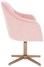 LuxuryForm DESIGN Kreslo ROMA VELUR na zlatom kríži - svetlo ružové