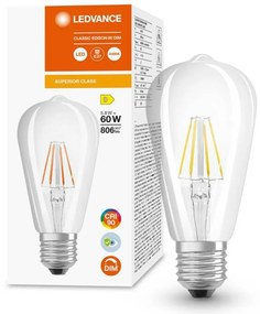 LED Edison E27 ST64 5,8W = 60W 806lm 4000K Neutrálne 300° CRI90 Stmievateľné vlákno LEDVANCE Superior