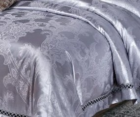 Saténové obliečky GORA GREY 3-dielna súprava 140x200 cm