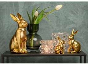 Dekoračný zajac v zlatej farbe 16 cm