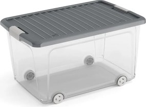 Plastový úložný box s vekom 56,5x39x31,5 cm W box L – KIS
