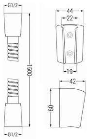 Mexen príslušenstvo - 1-bodový ručný sprchový set R-77, chróm, 785776052-00