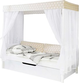 XXXLutz POSTEĽ S NEBESAMI, 90/200 cm biela, béžová Livetastic - Postele - 000406004002