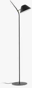 Čierna stojacia lampa s kovovým tienidlom (výška 152 cm) Aurelia – Kave Home