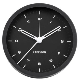 Budík Tinge Steel čierna ø 9 cm x 3 cm