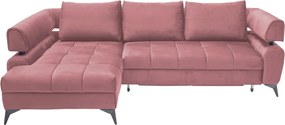 Rohová sedacia súprava Paris, staroružová látka, ľavý roh