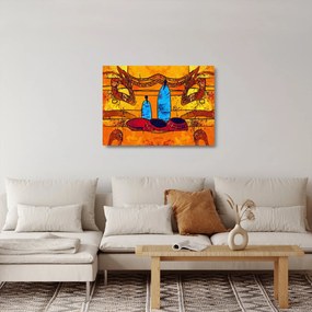 Sklenený obraz - Staroveká maľba (70x50 cm)