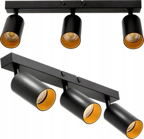 BERGE LED stropné svietidlo VIKI GOLD - 3xGU10 - čierne