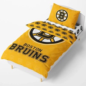 Hokejové posteľné obliečky NHL Boston Bruins Shields - 100% bavlna Renforcé - 70 x 90 cm + 140 x 200 cm